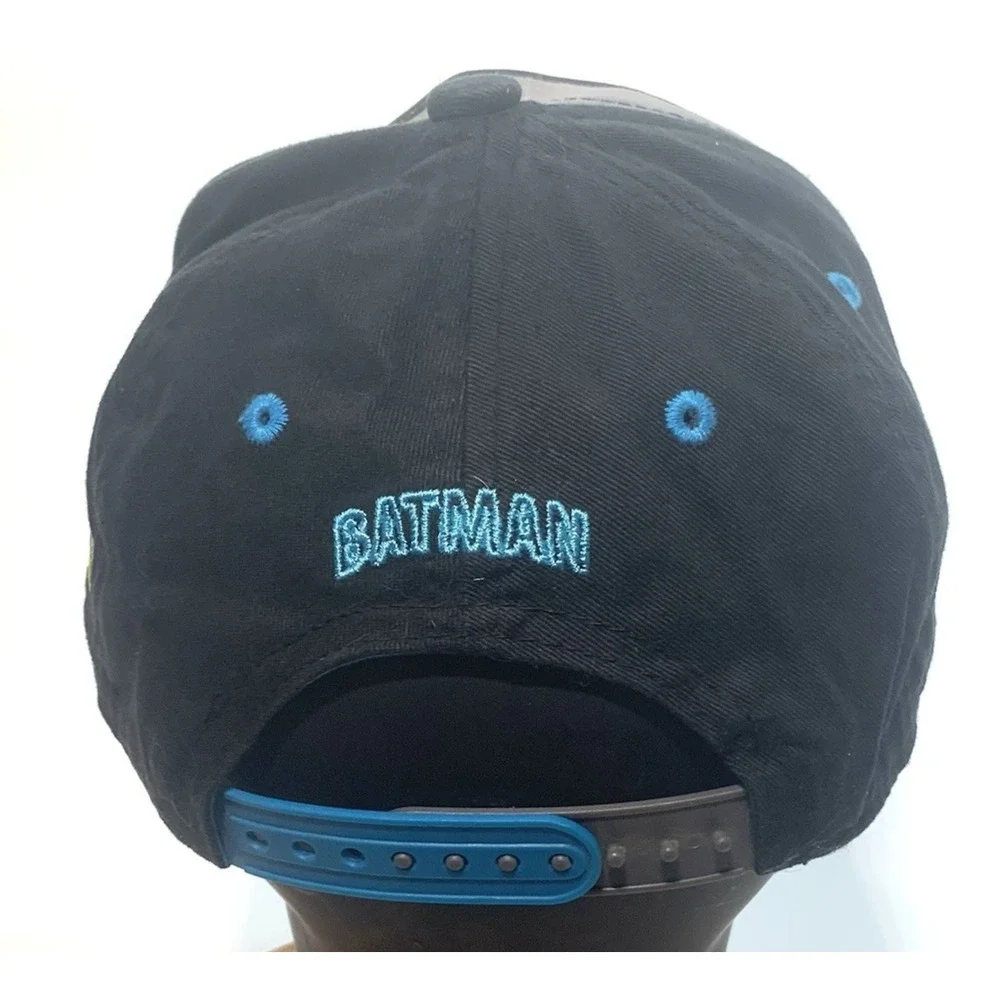 Batman DC Comics Kids‎ Snapback Hat Black Grey Blue Embroidered Flat Brim Cap